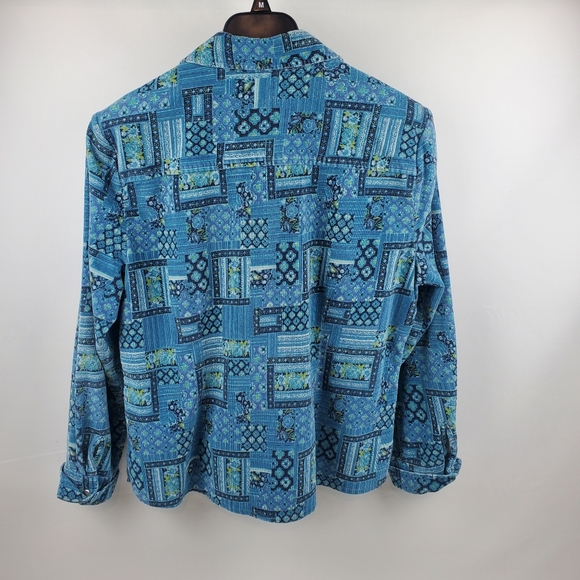 Christopher & Banks Patchwork Women’s Blue Blazer Size XL - Picture 2 of 7